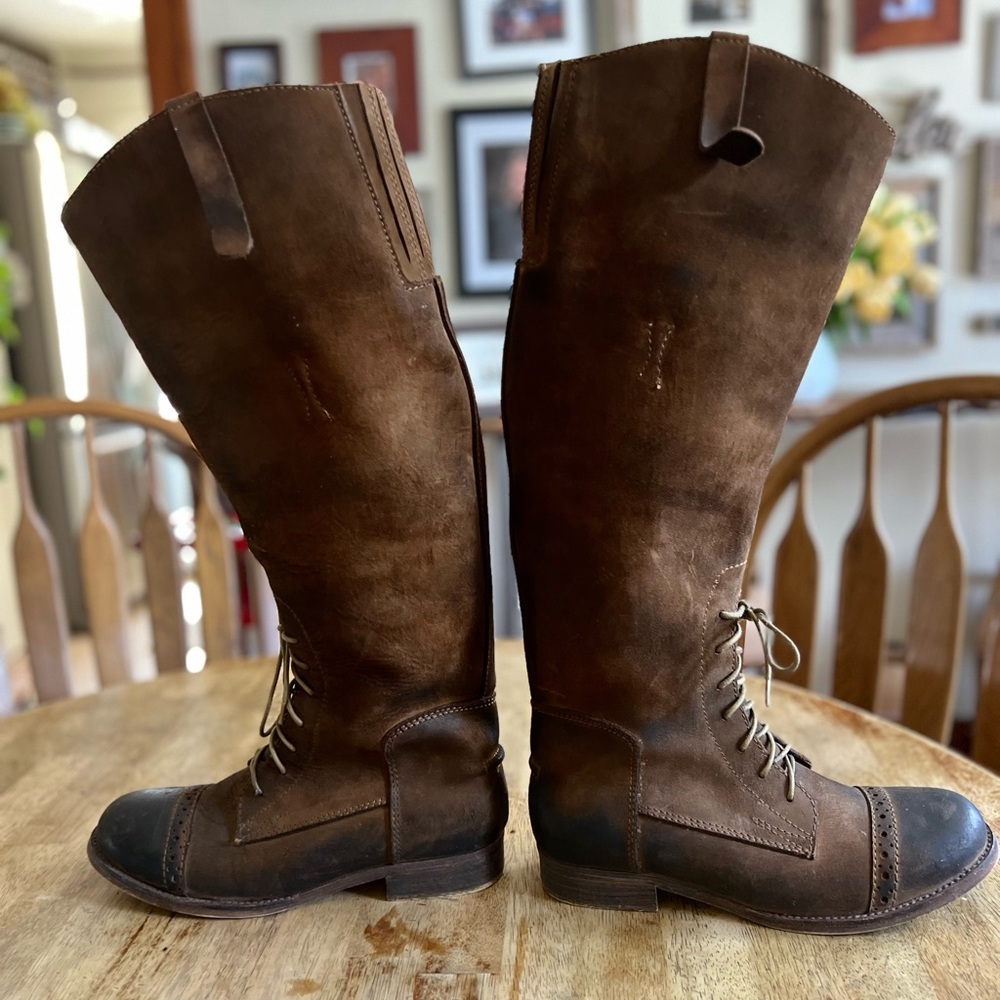 Jeffrey Campbell Ride’m Tall Leather Knee-High Boots Laces - Picture 5 of 15